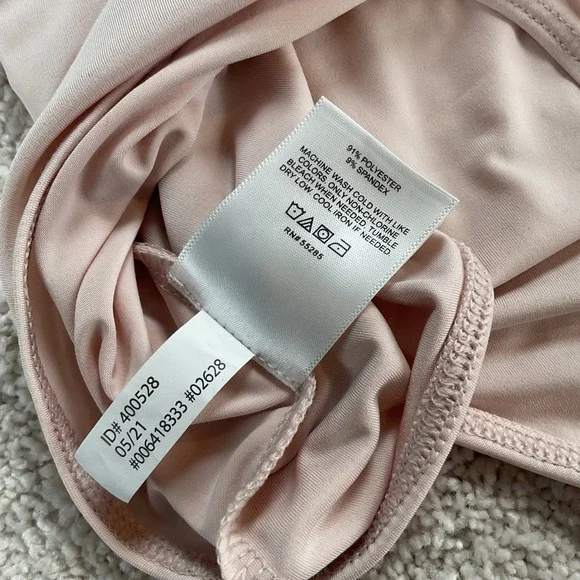 Express Body Contour Compression V-Neck Thong Bodysuit Blush Pink XL NEW - Picture 5 of 7